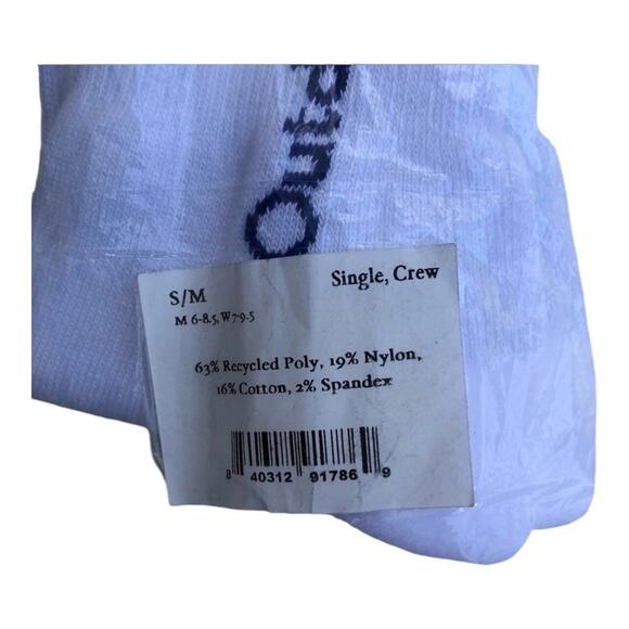 OUTDOOR VOICES NIP Unisex Full Cushion White Blue Graphic Crew Socks - Picture 3 of 15